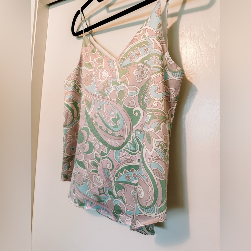 Jean-Pierre Klifa Mod Pastel Floral Paisley Camisole Top